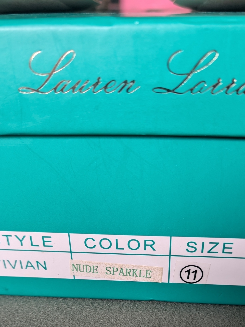 Lauren Lorraine Vivian Nude Sparkle T-Strap High Heels Shoes US 11 Medium - Picture 8 of 8